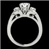 Image 2 : 1.45 ctw Certified Diamond 3 Stone Ring 10k White Gold - REF-204X5A