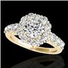 Image 1 : 2.9 ctw Certified Diamond Solitaire Halo Ring 10k Yellow Gold - REF-402Y3X
