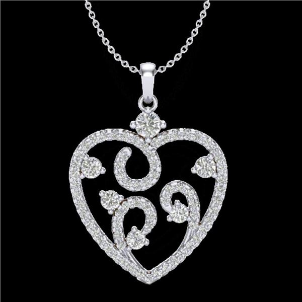 1.15 ctw Micro Pave VS/SI Diamond Designer Designer 14k White Gold - REF-118F2M
