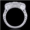 Image 1 : 2.51 ctw VS/SI Diamond Solitaire Art Deco 3 Stone Ring 18k White Gold - REF-360R2K