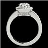 Image 2 : 1.4 ctw Certified Diamond Solitaire Halo Ring 10k White Gold - REF-200N5F
