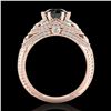 Image 3 : 2 ctw Fancy Black Diamond Engagment Art Deco Ring 18k Rose Gold - REF-161A8N