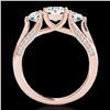 Image 2 : 1.75 ctw Certified Diamond 3 Stone Ring 10k Rose Gold - REF-177F3M
