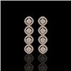 Image 1 : 3.84 ctw Cushion Cut Diamond Micro Pave Earrings 18K Rose Gold - REF-337F5M