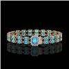 Image 1 : 17.24 ctw Swiss Topaz & Diamond Bracelet 14K Rose Gold - REF-236N4F