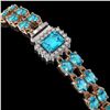 Image 2 : 17.24 ctw Swiss Topaz & Diamond Bracelet 14K Rose Gold - REF-236N4F