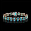 Image 3 : 17.24 ctw Swiss Topaz & Diamond Bracelet 14K Rose Gold - REF-236N4F