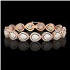 Image 1 : 17.15 ctw Opal & Diamond Micro Pave Halo Bracelet 10k Rose Gold - REF-321Y6X