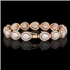 Image 2 : 17.15 ctw Opal & Diamond Micro Pave Halo Bracelet 10k Rose Gold - REF-321Y6X