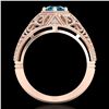Image 3 : 1.07 ctw Fancy Intense Blue Diamond Art Deco Ring 18k Rose Gold - REF-218Y2X
