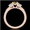 Image 3 : 1.41 ctw Intense Fancy Yellow Diamond Art Deco Ring 18k Rose Gold - REF-227G3W