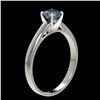 Image 3 : 0.77 ctw Certified Intense Blue Diamond Engagment Ring 10k White Gold - REF-57H8R
