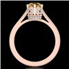 Image 3 : 1.14 ctw Intense Fancy Yellow Diamond Art Deco Ring 18k Rose Gold - REF-218F2M