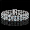 Image 1 : 16.06 ctw Sky Topaz & Diamond Row Bracelet 10K White Gold - REF-209H3R