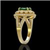 Image 3 : 4.55 ctw Certified Emerald & Diamond Victorian Ring 14K Yellow Gold - REF-143W6H