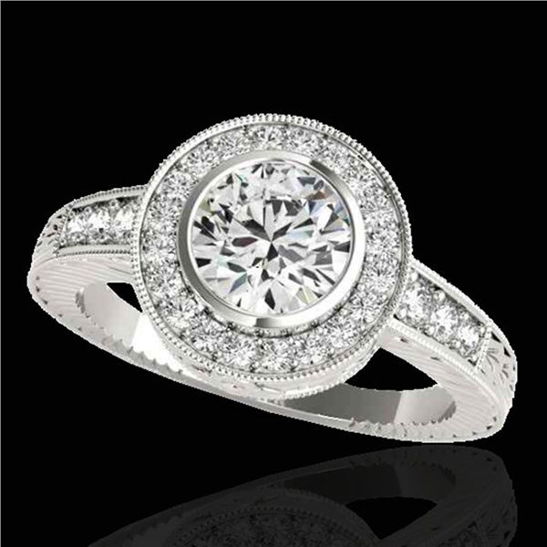 2 ctw Certified Diamond Solitaire Halo Ring 10k White Gold - REF-394K3Y