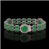 Image 2 : 21.83 ctw Emerald & Diamond Bracelet 14K White Gold - REF-294A4N
