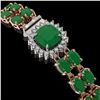 Image 3 : 21.83 ctw Emerald & Diamond Bracelet 14K Rose Gold - REF-294F4M