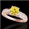 Image 1 : 1.2 ctw Certified SI/I Fancy Intense Yellow Diamond Ring 10k Rose Gold - REF-197F8M