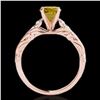 Image 2 : 1.2 ctw Certified SI/I Fancy Intense Yellow Diamond Ring 10k Rose Gold - REF-197F8M