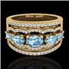 Image 1 : 2.25 ctw Sky Blue Topaz & Micro Pave VS/SI Diamond Ring 10k Yellow Gold - REF-81W8H