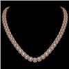 Image 1 : 20.73 ctw Cushion Cut Diamond Micro Pave Necklace 18K Rose Gold - REF-1807G9W