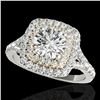 Image 1 : 1.6 ctw Certified Diamond Solitaire Halo Ring 10k 2Tone Gold - REF-204X5A