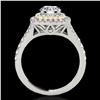 Image 2 : 1.6 ctw Certified Diamond Solitaire Halo Ring 10k 2Tone Gold - REF-204X5A