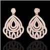 Image 1 : 3 ctw Micro Pave VS/SI Diamond Earrings Designer 14k Rose Gold - REF-256G9W