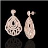 Image 2 : 3 ctw Micro Pave VS/SI Diamond Earrings Designer 14k Rose Gold - REF-256G9W