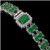 Image 2 : 19.07 ctw Emerald & Diamond Bracelet 14K White Gold - REF-236N4F