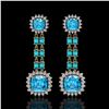 Image 1 : 19.64 ctw Swiss Topaz & Diamond Earrings 14K Yellow Gold - REF-232W9H