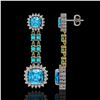 Image 2 : 19.64 ctw Swiss Topaz & Diamond Earrings 14K Yellow Gold - REF-232W9H