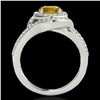 Image 2 : 2.15 ctw Certified SI/I Fancy Intense Yellow Diamond Ring 10k White Gold - REF-244X3A