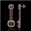 Image 2 : 18.92 ctw Garnet & Diamond Earrings 14K Rose Gold - REF-231G5W