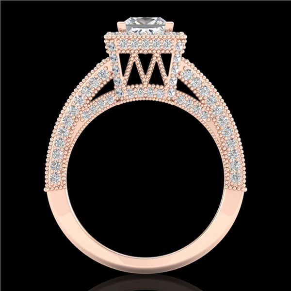 3.5 ctw Princess VS/SI Diamond Micro Pave Ring 18k Rose Gold - REF-581G8W