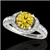 Image 1 : 1.75 ctw Certified SI/I Fancy Intense Yellow Diamond Ring 10k White Gold - REF-204N5F