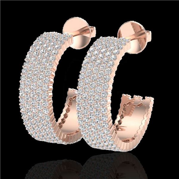 4.50 ctw Micro Pave VS/SI Diamond Earrings 14k Rose Gold - REF-292G5W