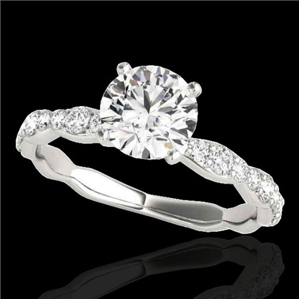 1.4 ctw Certified Diamond Solitaire Ring 10k White Gold - REF-197Y8X
