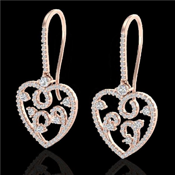 2.50 ctw VS/SI Diamond Micro Pave Designer Earrings 14k Rose Gold - REF-227A3N