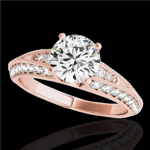 1.58 ctw Certified Diamond Solitaire Antique Ring 10k Rose Gold - REF-211H4R