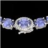 Image 1 : 45.25 ctw Tanzanite & Diamond Eternity Micro Necklace 14k White Gold - REF-436W4H