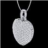 Image 2 : 3 ctw Micro Pave VS/SI Diamond Designer Heart Necklace 18k White Gold - REF-200A2N