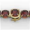 Image 1 : 35 ctw Garnet & Micro VS/SI Diamond Bracelet 14k Yellow Gold - REF-134M2G