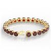 Image 3 : 35 ctw Garnet & Micro VS/SI Diamond Bracelet 14k Yellow Gold - REF-134M2G