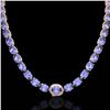 Image 2 : 45.25 ctw Tanzanite & Diamond Eternity Micro Necklace 14k Rose Gold - REF-436R4K