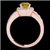 Image 2 : 1.85 ctw Certified SI/I Fancy Intense Yellow Diamond Ring 10k Rose Gold - REF-211F4M