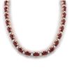 Image 3 : 33 ctw Garnet & VS/SI Diamond Certified Eternity Necklace 10k Rose Gold - REF-149M3G
