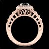 Image 3 : 1.53 ctw Fancy Black Diamond Engagment Art Deco Ring 18k Rose Gold - REF-127G3W
