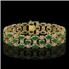 Image 1 : 17.74 ctw Emerald & Diamond Row Bracelet 10K Yellow Gold - REF-245R5K